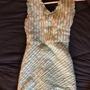 Beautiful girls green stripped spring dress